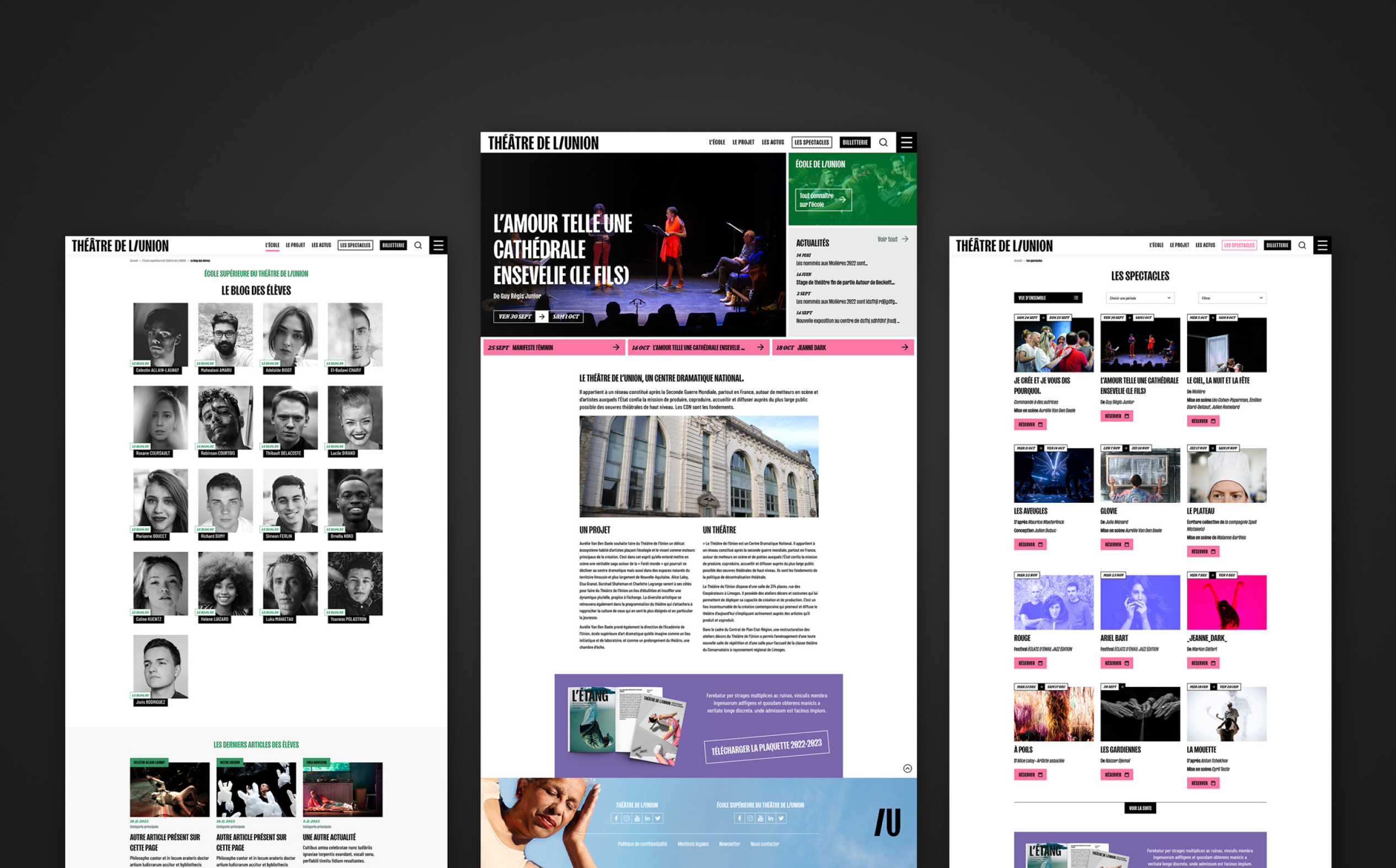Agence Pixine : conception graphique et développement du site du  Théâtre de l'Union