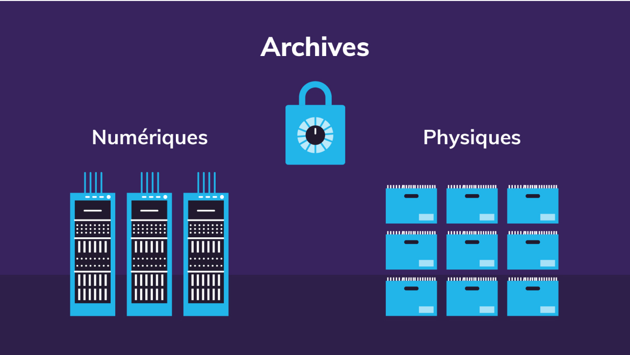 Agence Pixine : vignette d'aperçu "Archives numériques et physiques" extraite d'un motion design réalisé pour Xelians