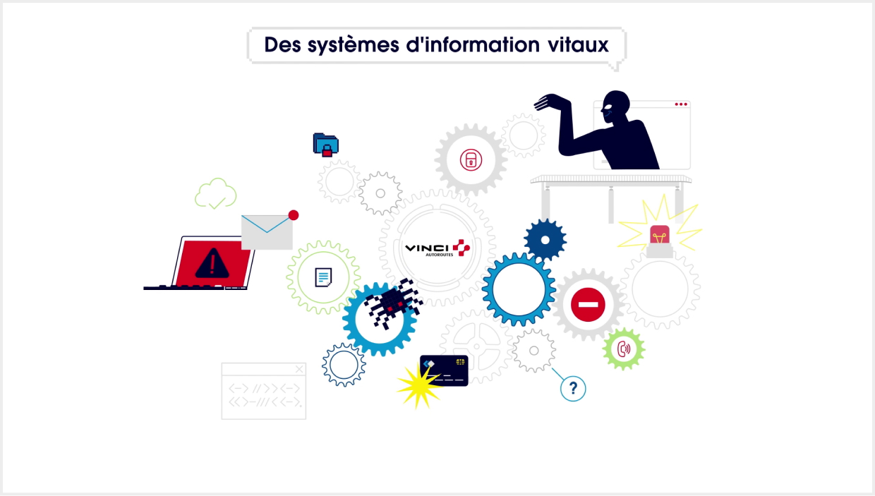 Agence Pixine : illustration "Des systèmes d'informations vitaux", du projet Cybersécurité