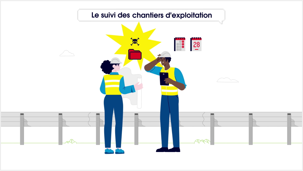 Agence Pixine : illustration "Le suivi des chantiers d'exploitation", du projet Cybersécurité