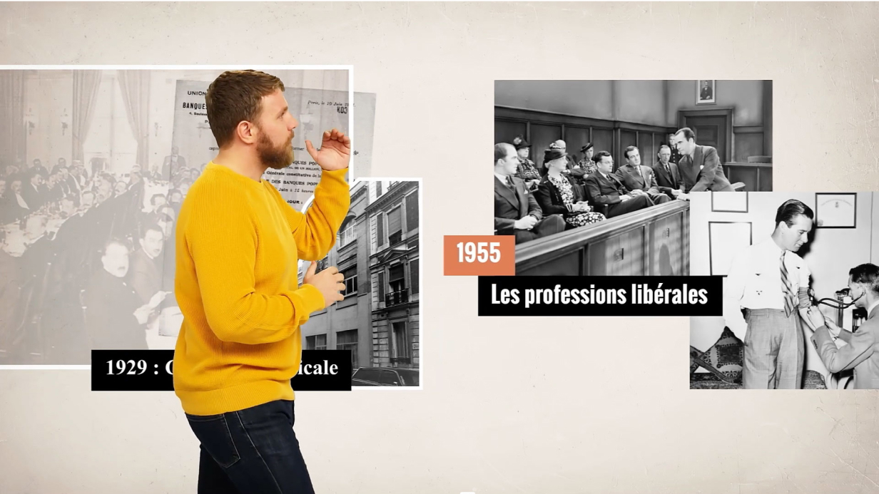 Agence Pixine : écran sur "1955 : les professions libérales" issu du projet motion FNBP Histoires