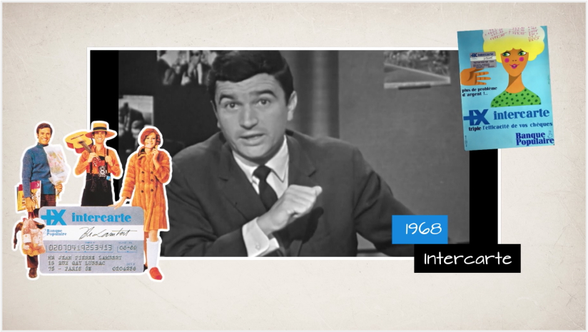 Agence Pixine : écran sur "1968 : Intercarte" issu du projet motion FNBP Histoires
