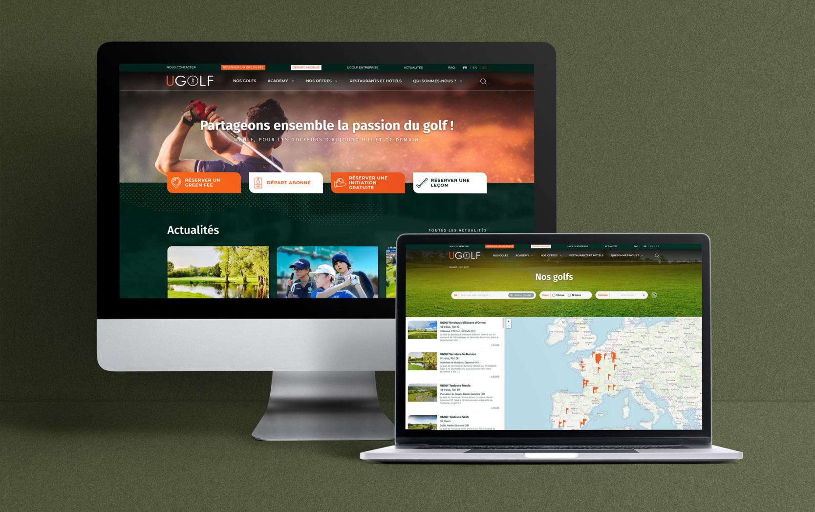 Agence Pixine : refonte du site internet Ugolf en responsive design