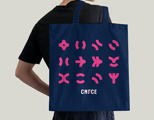 Déclinaison des symboles duCNFCE sur un totebag